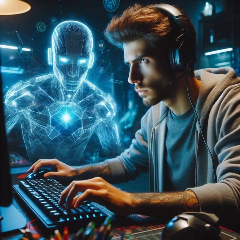 gaming with artificial intelligence virtual assistant hologram