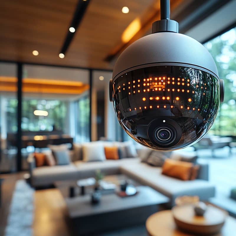smart home security camera monitoring house